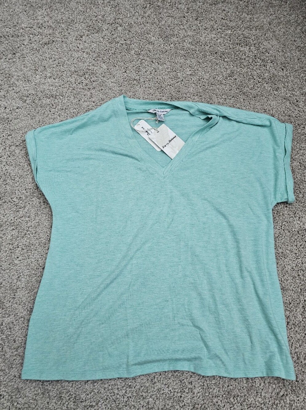 Tommy Bahama Kauai Jersey V-Neck T-Shirt Womens S Tee, Green/Teal